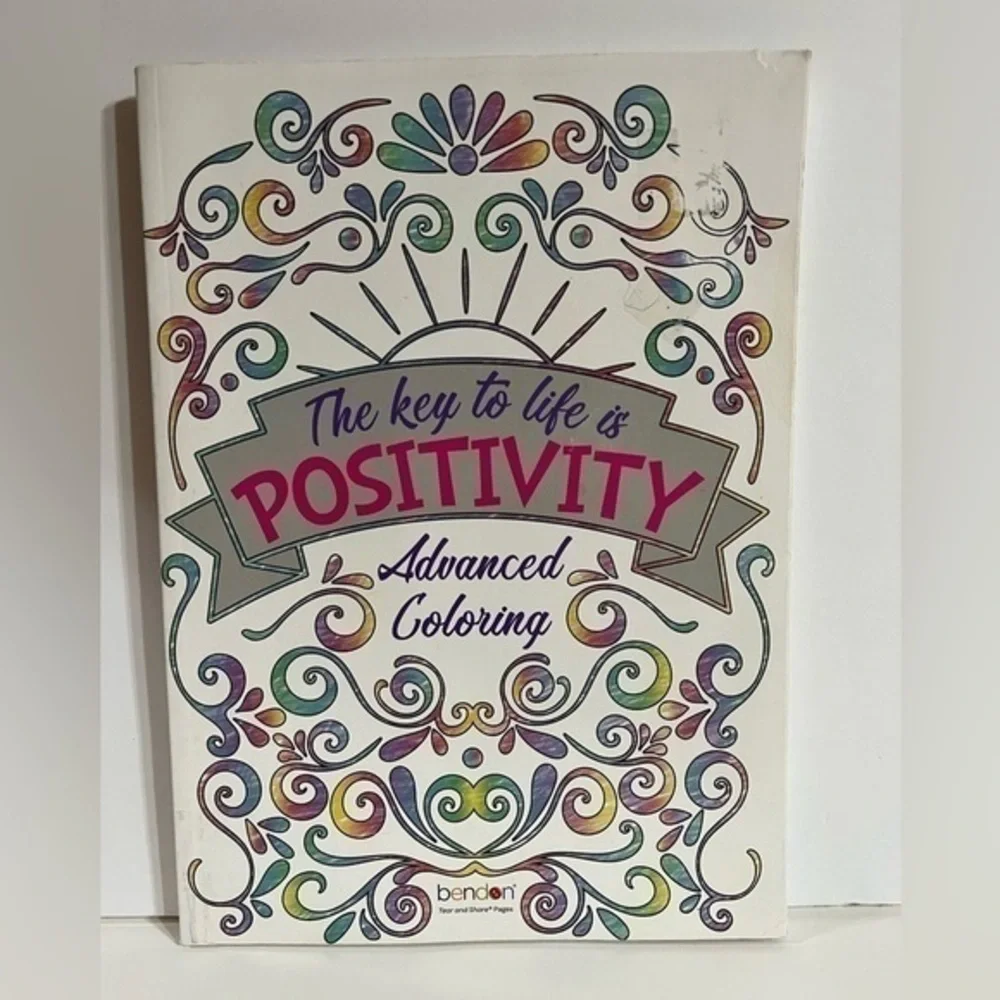 The Key To Life Is Positivity Advanced Coloring Book Tear & Share Pages​​​​​​